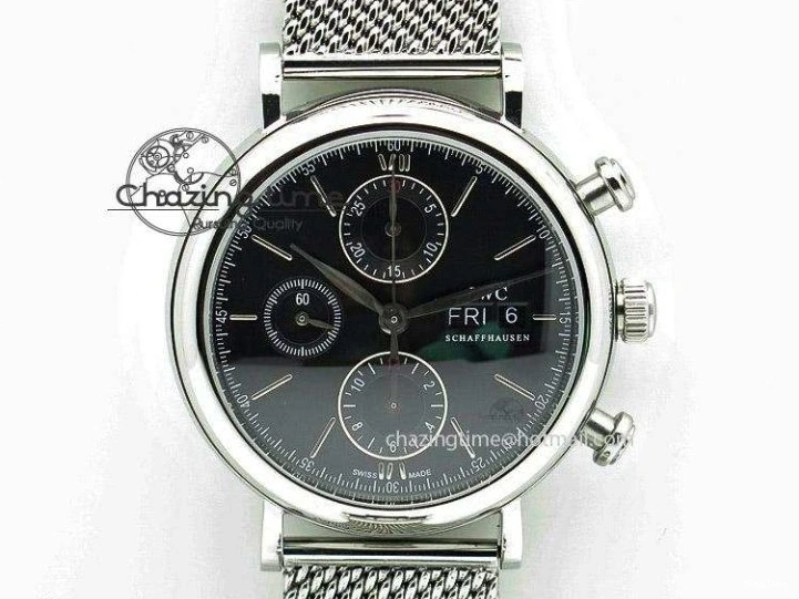 MIROTIME 0404 Portofino Automatic SS TWF 1:1 Best Edition Black Dial on Black Leather Strap A TravelReady 7199